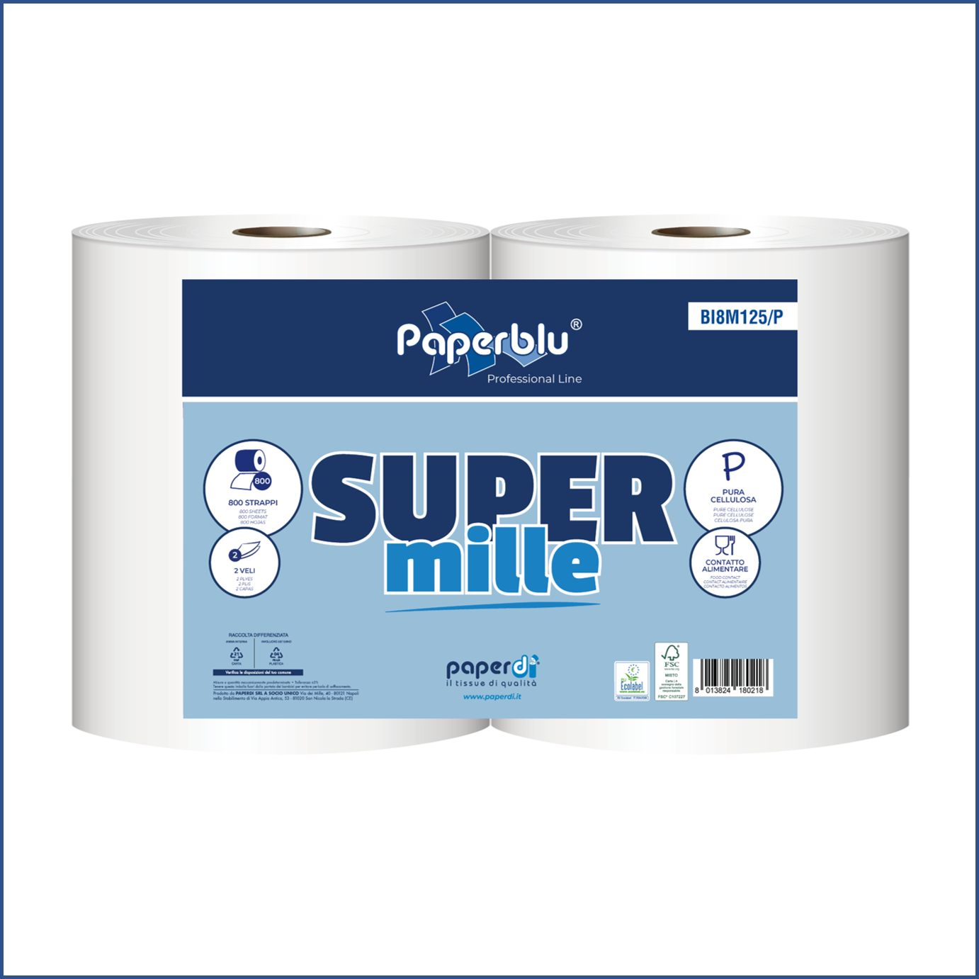 Bobina carta asciugatutto Super 1000 Ecolabel pura cellulosa – Prodotti per  pulizia